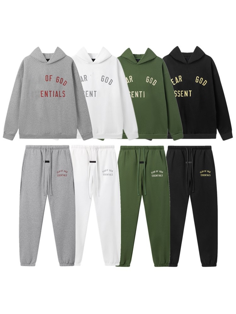 Designer Hoodie Sweatpants Set Luxury Fleece 2-Piece Tracksuit Fear Letter Print Y2K Skateboard Casual Streetwear Mens Womens