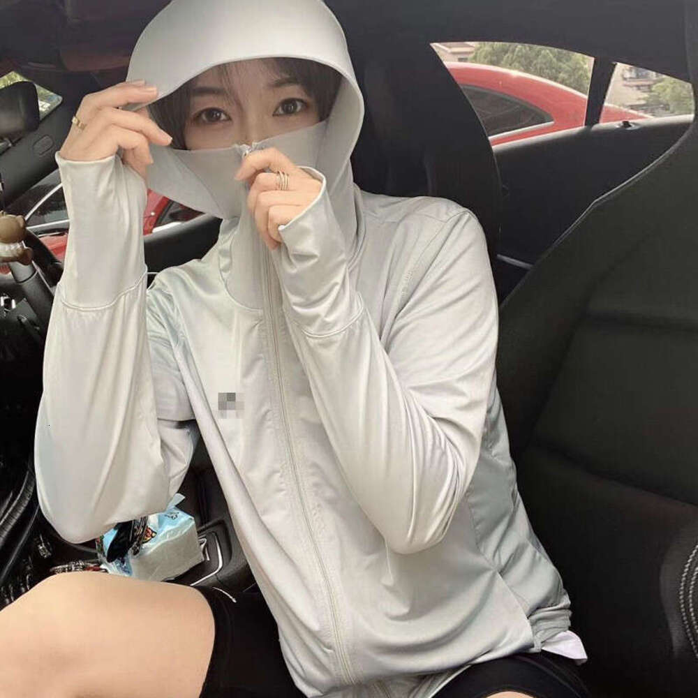 Women's Ice Silk Sun Protection Jacket For Summer, UV Protection, Loose Fit, Hooded Sports Coat Ac4