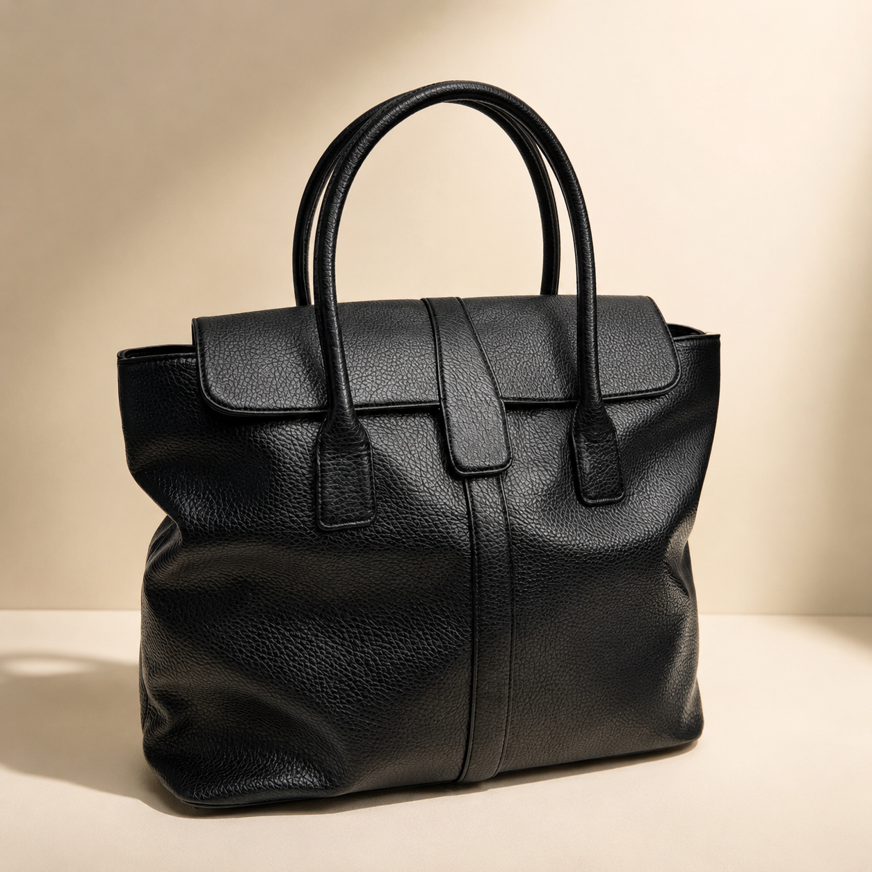 Womens Designer Briefcase Bag Business Work Bag Laptop bag Flap Airline Tote Bag Black Soft Grained Leather Luxury Handbag Oversized Shoulder Bag Co