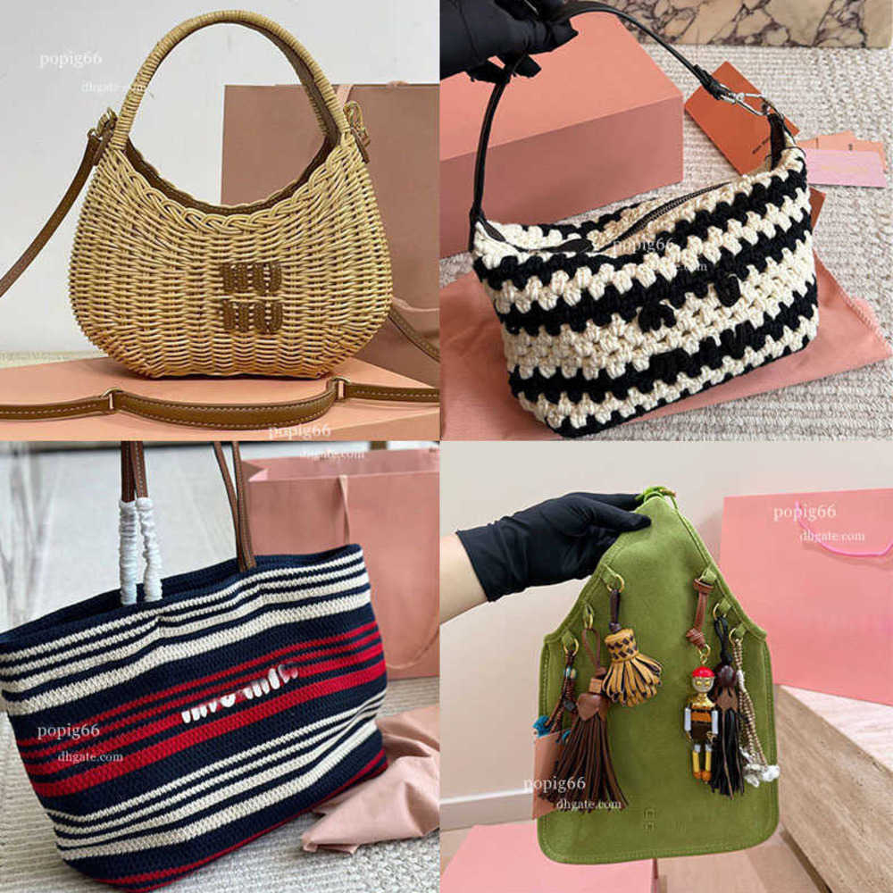 Evening bag Rainbow Raffia New Crossbody Weave Beach handbag Women Totes Crochet Raffias Straw Bags plaited Shoulders Summer Underarm bags Fashio-image-1112824118