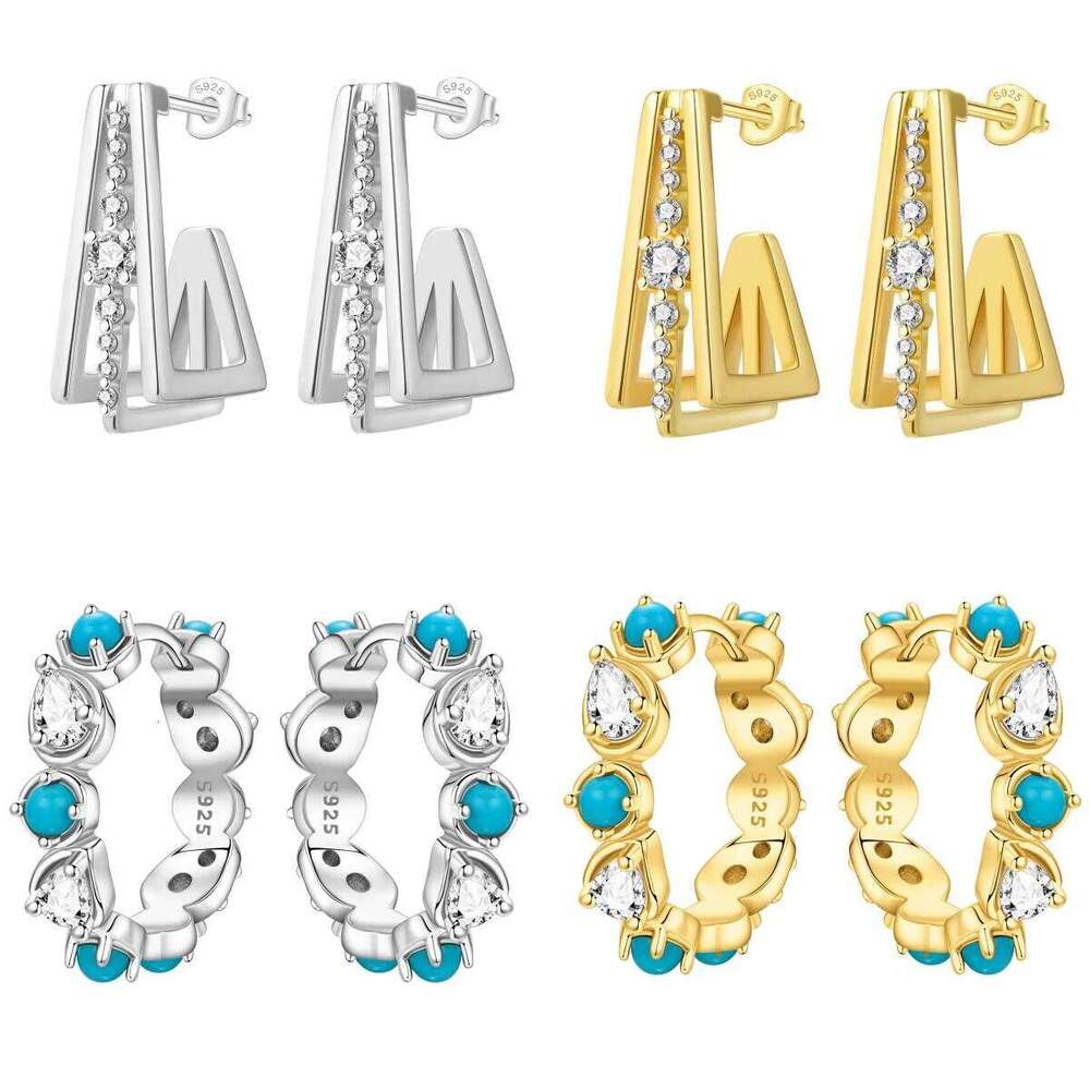 Orstarry S925 Sterling Silver Versatile Unique Exquisite Zircon 18K Gold Plated Earring Women Birthday Gifts