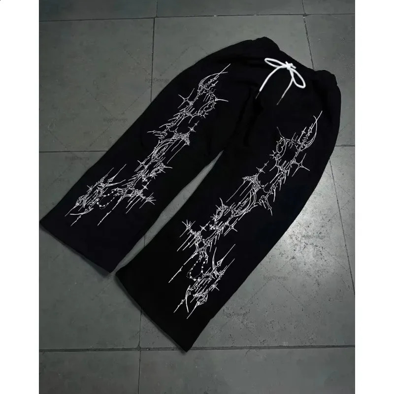 2026 American Oversized Sweatpants Punk Harajuku Straight Wide-leg Pants Striped n Hip-hop Casual Mens and Womens s 260604bj