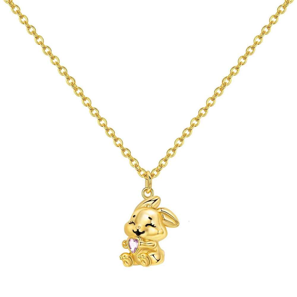 Orstarry S925 Sterling Silver Jewelry 18K Gold Plated Cute Bunny Paw Print Sausage Dog Necklace For Women Gift