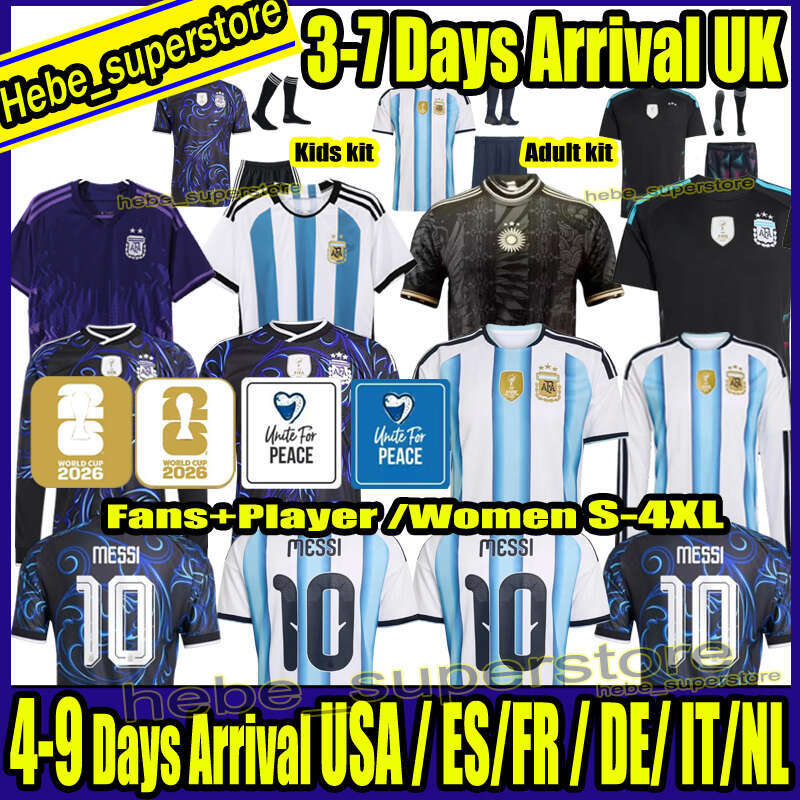 S-4XL Argentina World Cup 2026 2027 Jersey MESSIS Argentina Soccer Jerseys J.ALVAREZ E.FERNANDEZ DI MARIA Home Away Football Shirts Retro BATISTU-image-756096458