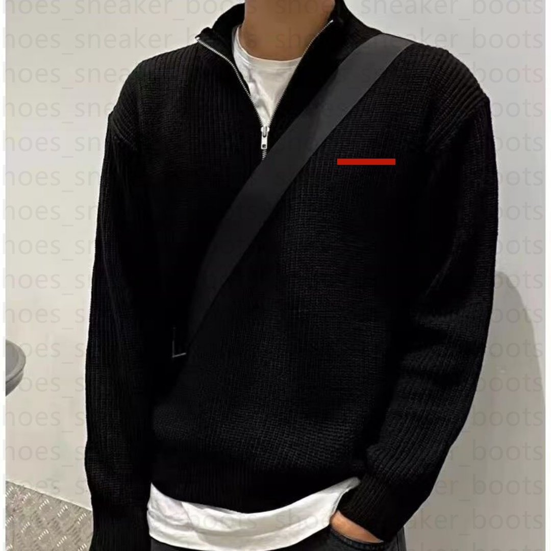 Men Sweaters New Casual Fashion Chest Logo Luxury Classical Logo Designer Half Zippers Long Sleeve Knitted Sweaters Mens Womens