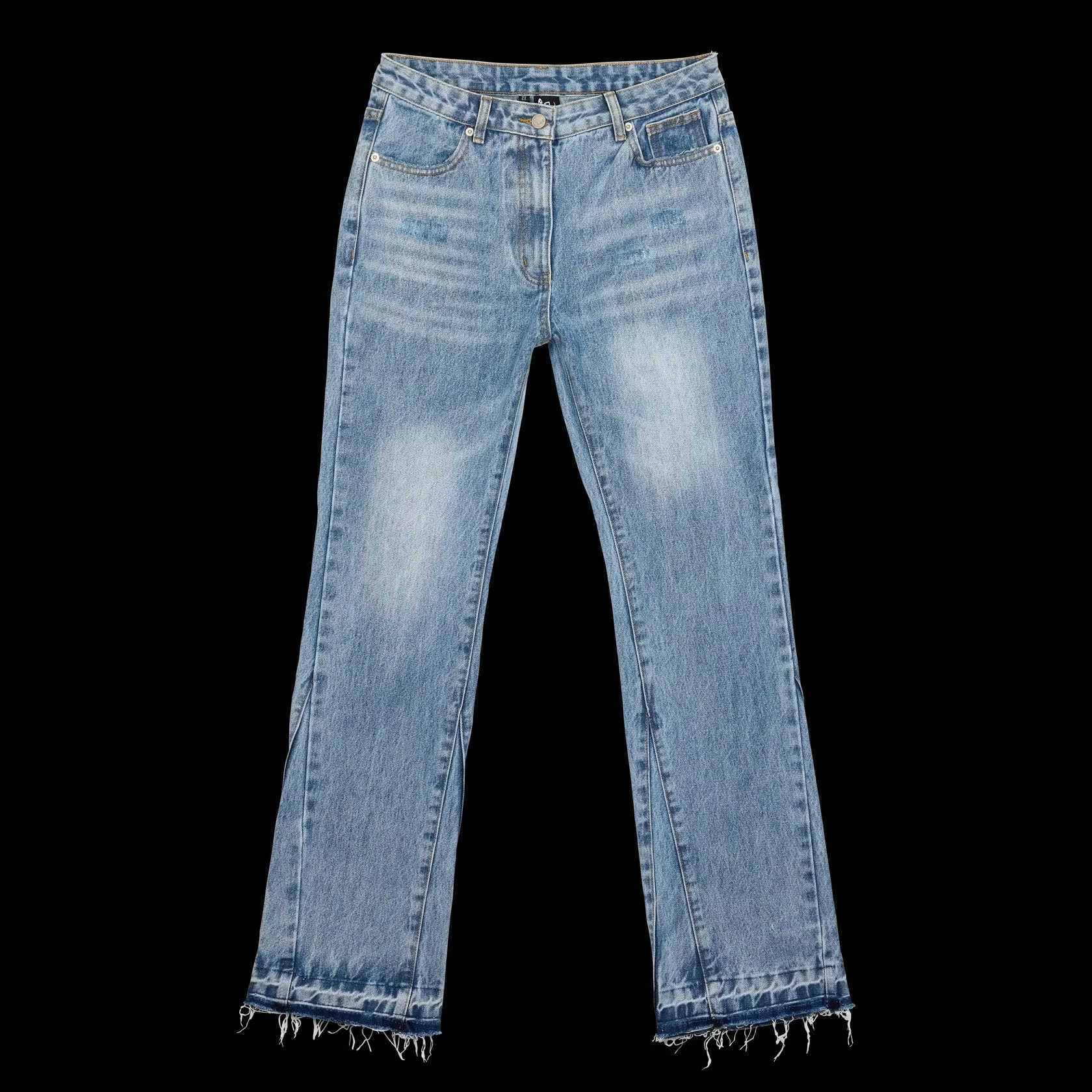 Geometric Embroidery American Retro Trend Men And Women Slim Jeans Casual Micro-Flared Jeans S260608XELY