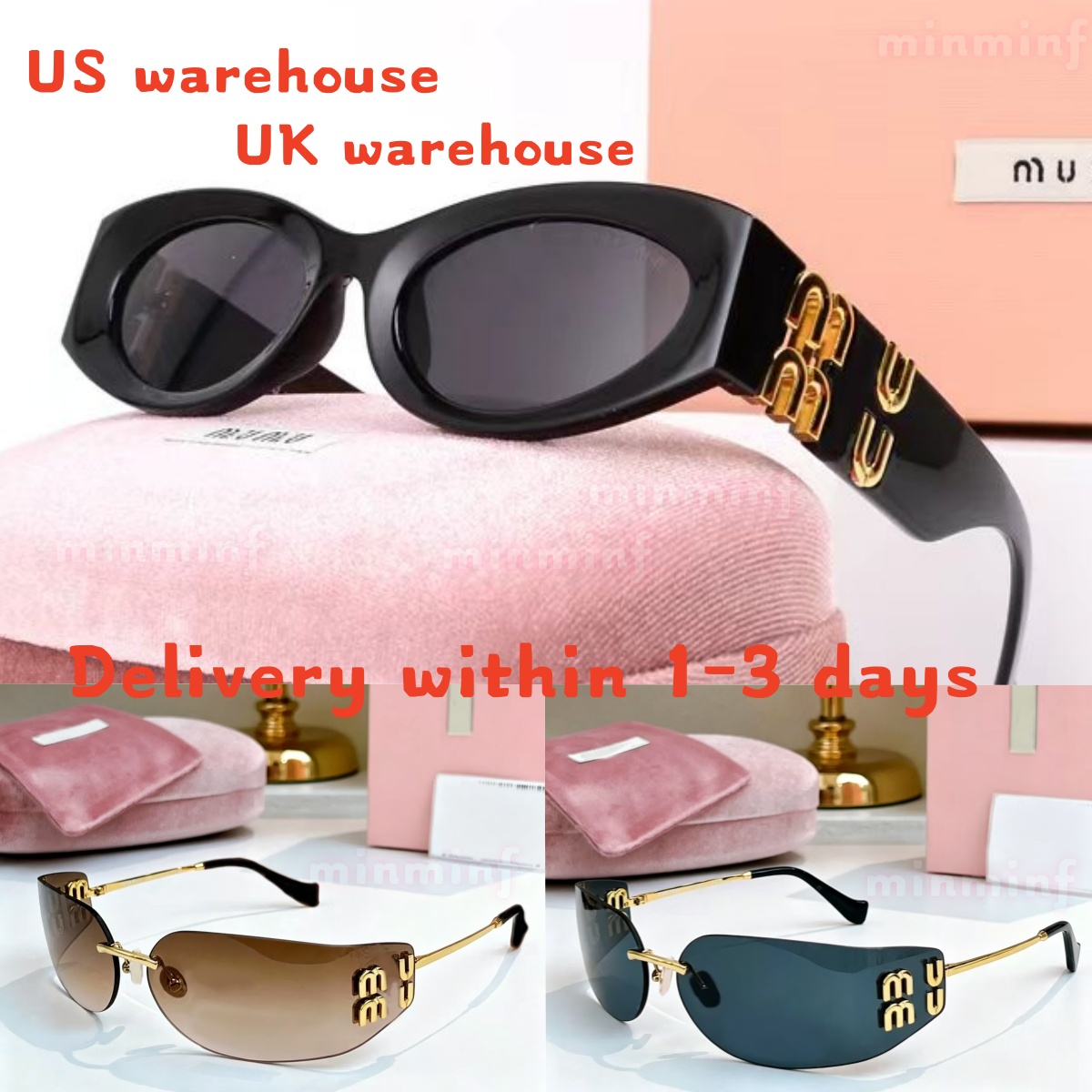 luxury designer sunglasses cat eye oval rimless optical glasses uv400 protection anti glare acetate metal frame vintage sun glasses with box-image-967624639