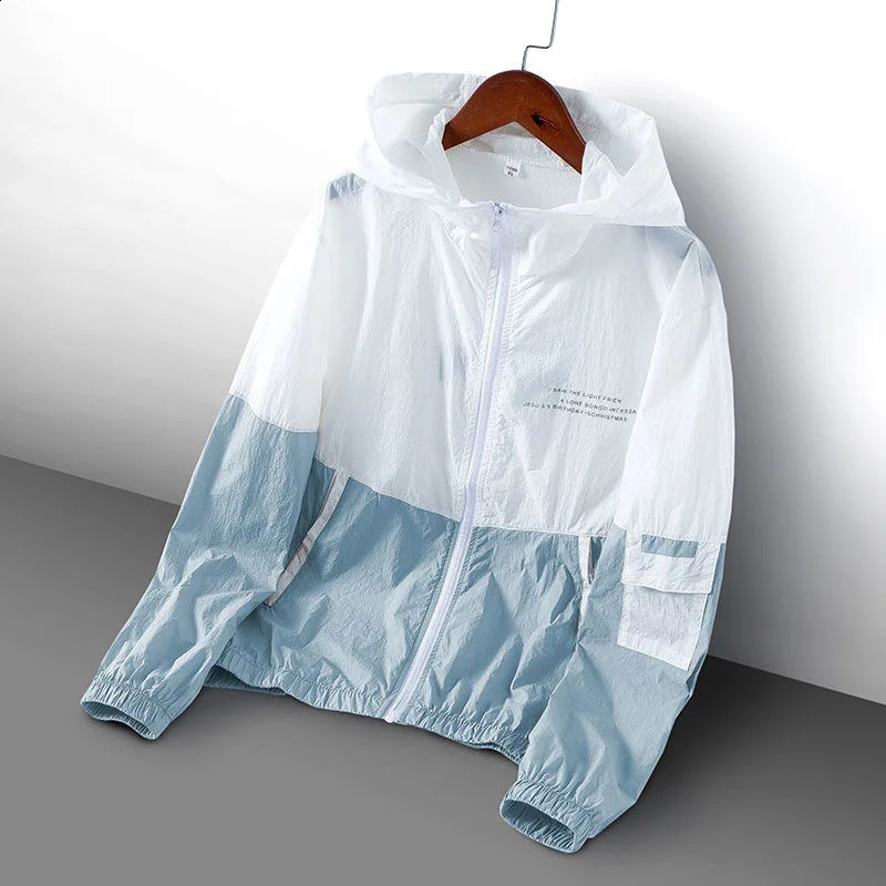 Summer Hooded Jacket Men Women Waterproof Sun Protection Clothing Fishing Hunting Clothes Quick Dry Skin Patchwork Windbreaker 260605