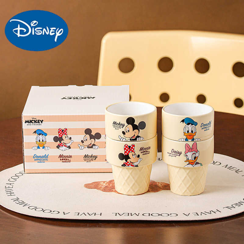 Disney cartoon ceramic cup Mickey Minnie Donald Duck Daisy cute stackable cup for home use coffee and water cup L260608F53R
