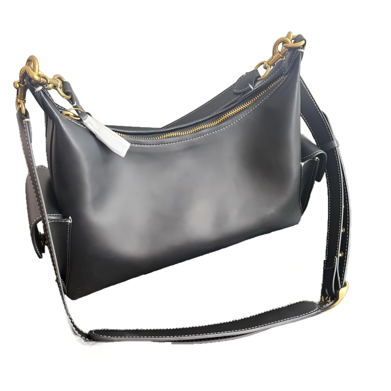 Sac à bandoulière Hobo en cuir véritable |Sac à main vintage avec chaîne sous les bras pour femmes, double sangle, vêtements multidirectionnels,