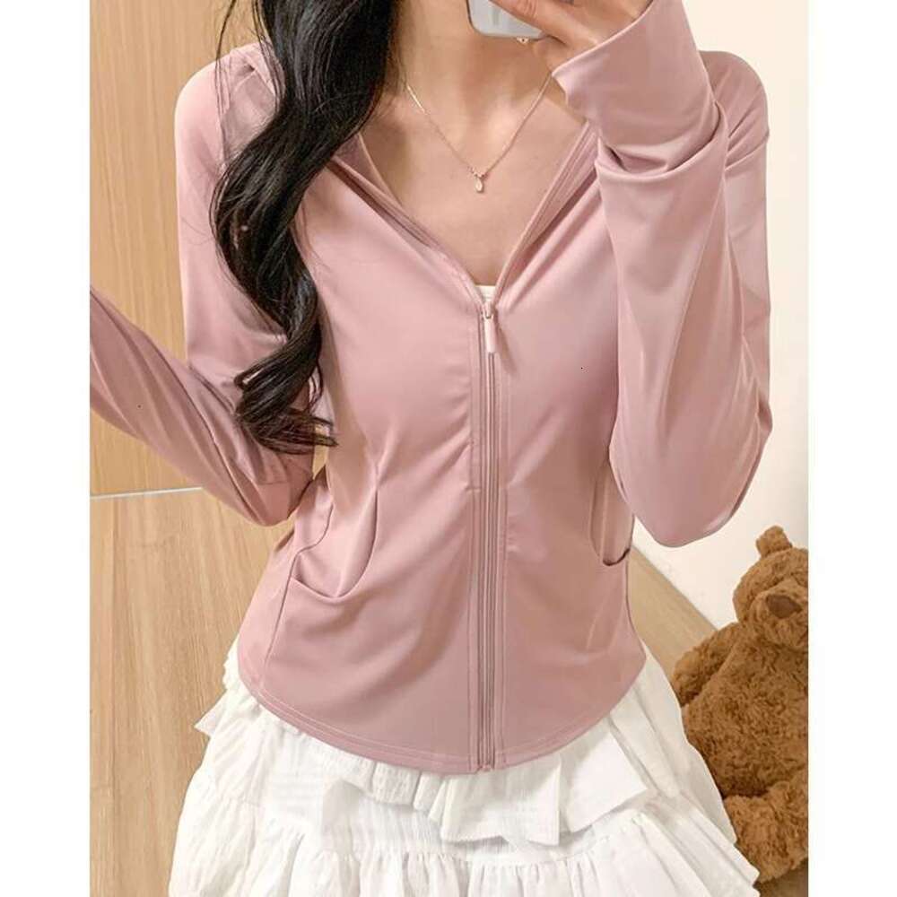 Goose-Yellow Hooded Sun Protection Jacket For Women, Summer 2026 New Model, UV Protection, Slim-Fit Ice Silk Cardigan Coat 16C