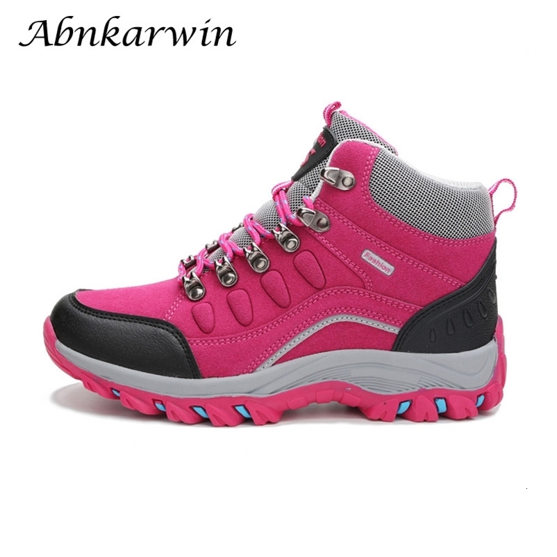 Winter Women Ankle Outdoor Leather Hiking Boots Woman Trekking Shoes Mountain Sneakers Tracking Treking Camping Trecking 260605
