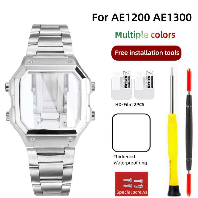 AE1200 AE1300 Mod Kit Case Bezel for Casio 3299 AE-1200 AE-1300 Case Stainless Steel Strap Metal Set AE1200 Glass mens Q260608