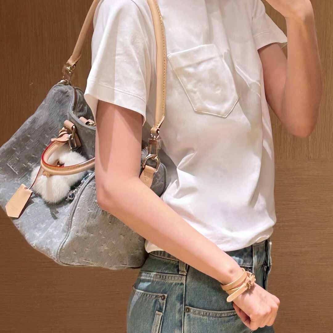 26SS Men Women Luxurys Designer New Soft Denim Pillow Bag Printed Handbag Shouder Crossbody Bag Upscale Outdoor Large-capacity Commute Bag Short-dis
