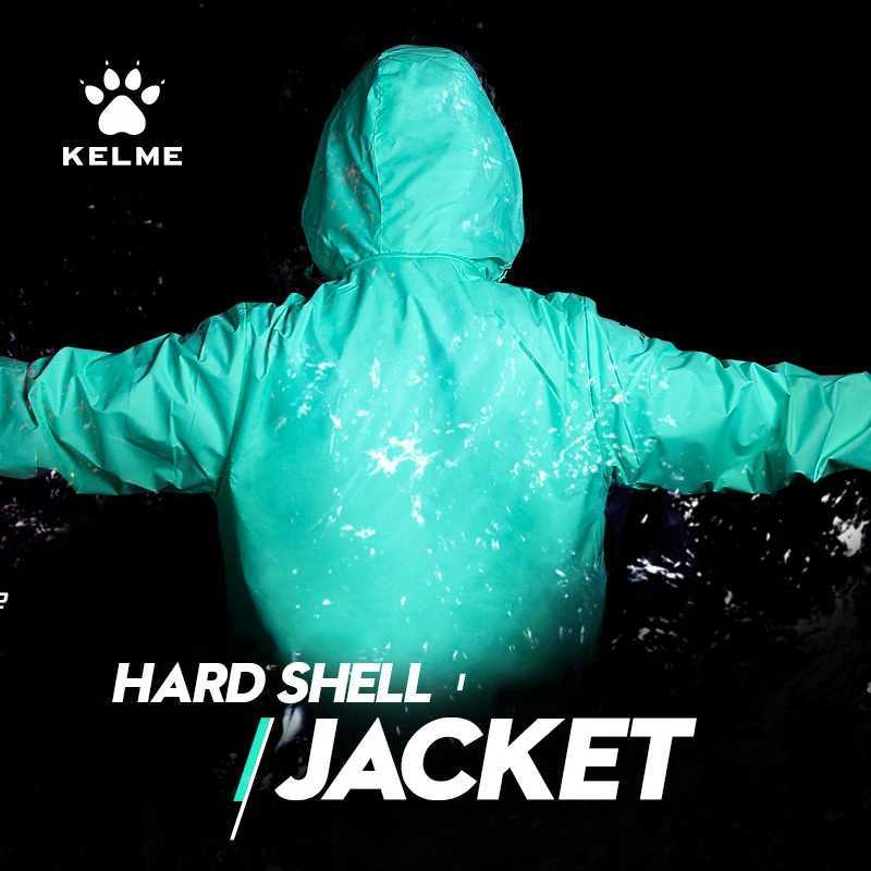 KELME Mens Windbreaker Running Jacket Soccer Kid Hooded Windproof Coat Training Waterproof Jacket Quick Dry 3801241 J260608