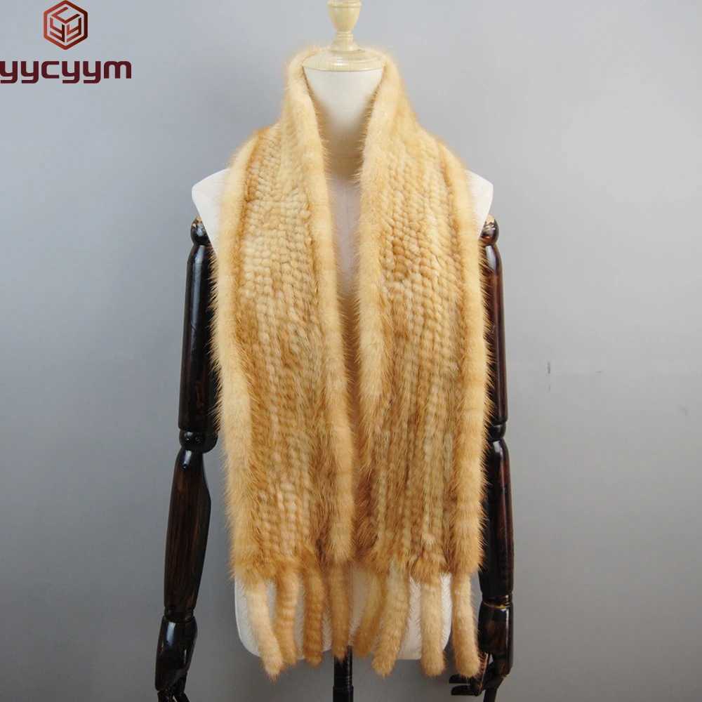 2025 Luxury Women Muffler Real Mink Fur Scarf With Tassel Hand Knitted Natural Mink Scarves Neck Warmer Poncho Wholesale Q260608