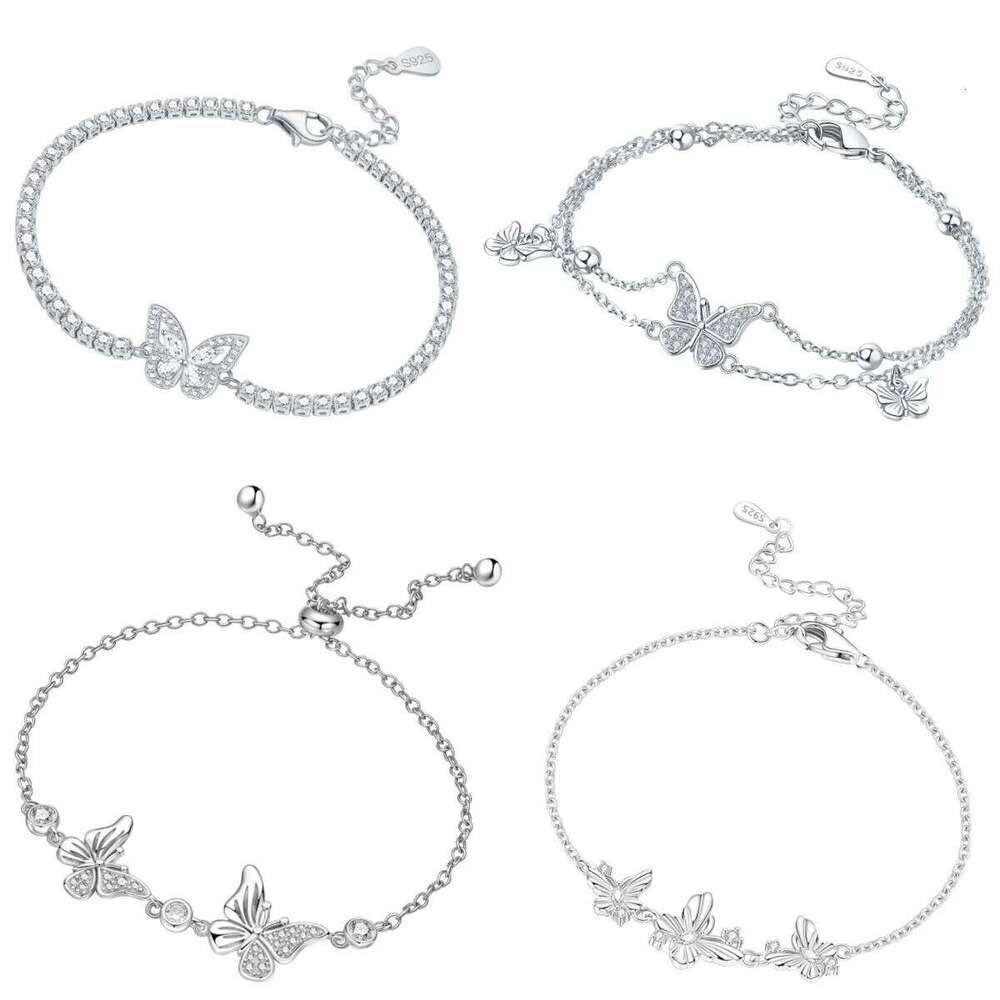 Orstarry S925 Sterling Silver Insects Exquisite Butterfly Adjustable Original Bracelet Chain Charms Jewelry Gift
