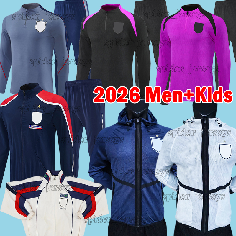 XXXL 26 27 England Soccer Jerseys Long Sleeves Hooded trench coat KANE MADUEKE RICE SAKA Soccer Sets Men Uniforms Windproof windbreaker Tracksuit