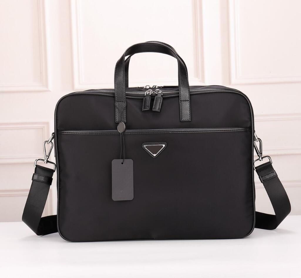 Men large capacity business handbag designer tote bag top quality briefcase laptop bag luxury Nylon canvas leather Double zipper shoulder bag crossb