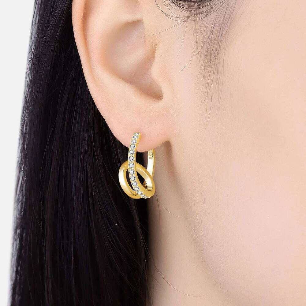 Orstarry S925 Sterling Silver Earring 18K Gold-Plated Romantic Hoop Earrings Original Versatile Jewelry Birthday Gift For Women