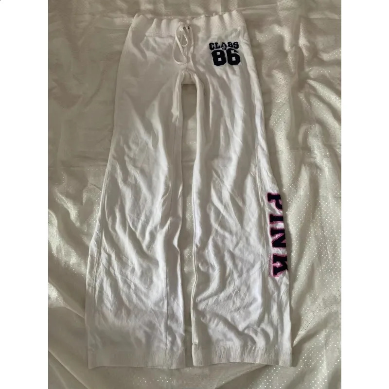 2026Y2K Retro Harajuku American Trendy Letter Embroidered Straight Pants High Street Goth Fashion High Waist Casual Sports Pants 260604bj