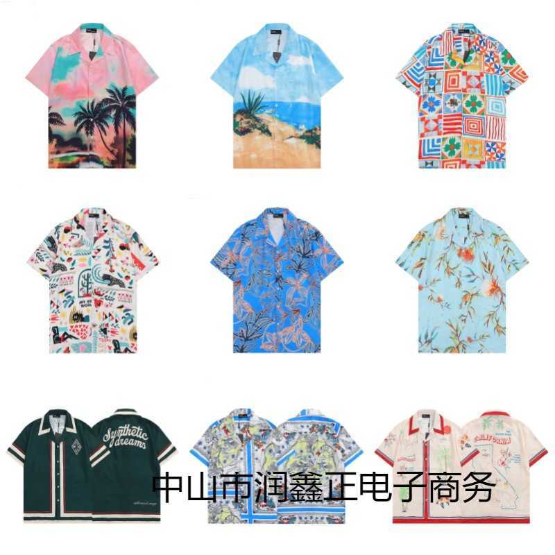 High quality designer clothing Summer trendy brand ZA mens and womens patterned printed shirts new cardigans fashionable short-sleeve T-shirts