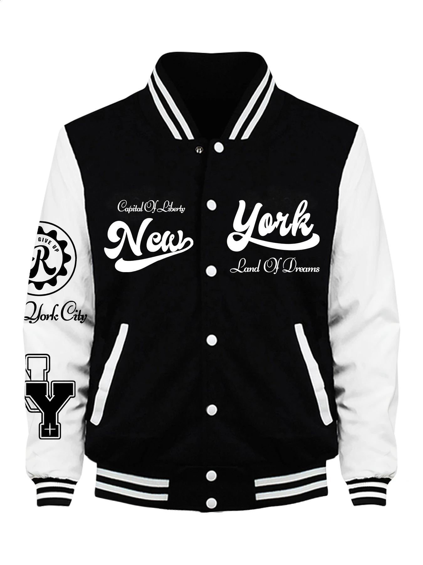 York Land Of Dreams Capital Of Liberly Baseball Jersey Men Retro Soft Coat Trendy American Jackets Autumn Fleece Men Top 260608