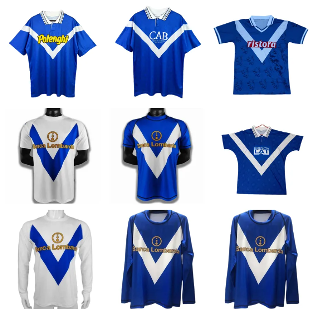 94 95 96 97 98 03 04 Retro Brescia Soccer Jerseys 1994 1995 1996 1997 1998 2003 2004 Baggio Futbol Vintage Football Camiseta Classic Shirt Long slee