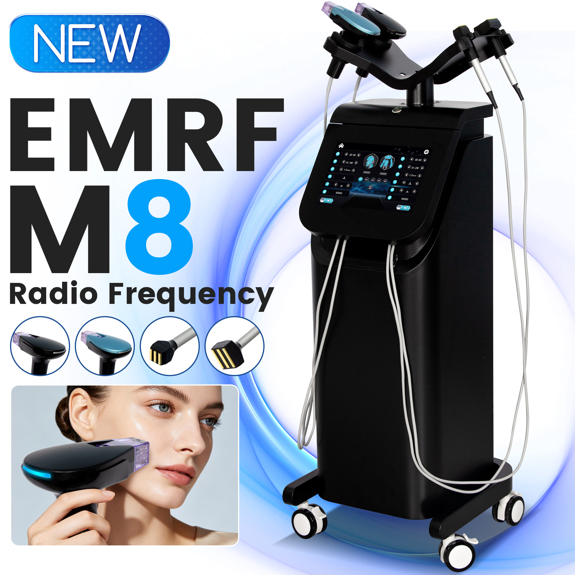 Professional RF Microneedle System EMRF M8 Skin Tightening Machine Face Lifting Body Contouring Beauty Equipment Wrinkle Reduction Acne Scar Remo-image-1109509396