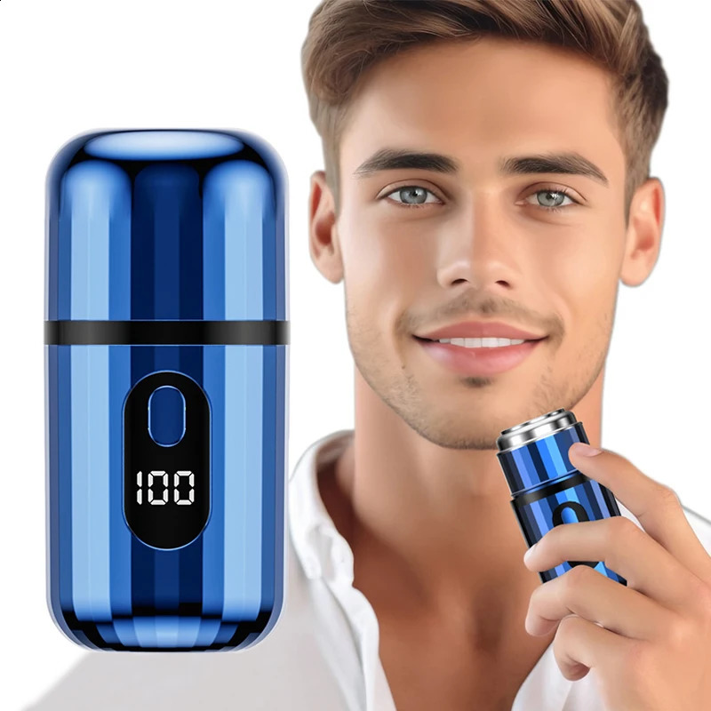 Mini Portable Electric Shaver For Men Capsule Travel Home Use Electric Beard Knife USB Rechargeable Pocket Electric Razor 260608
