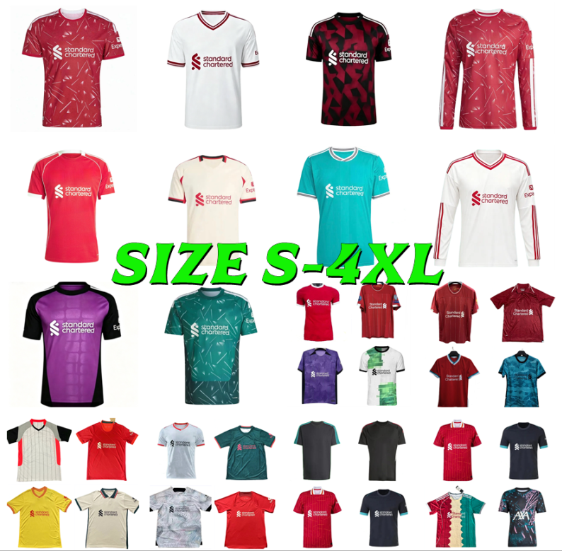 18 19 20 21 22 23 24 25 26 27 SALAH DARWIN SZOBOSZLAI Liverpool Soccer Jerseys GAKPO 2025 2026 2027 EKITIKE ALLISTER ENDO WIRTZ JONES maillots de