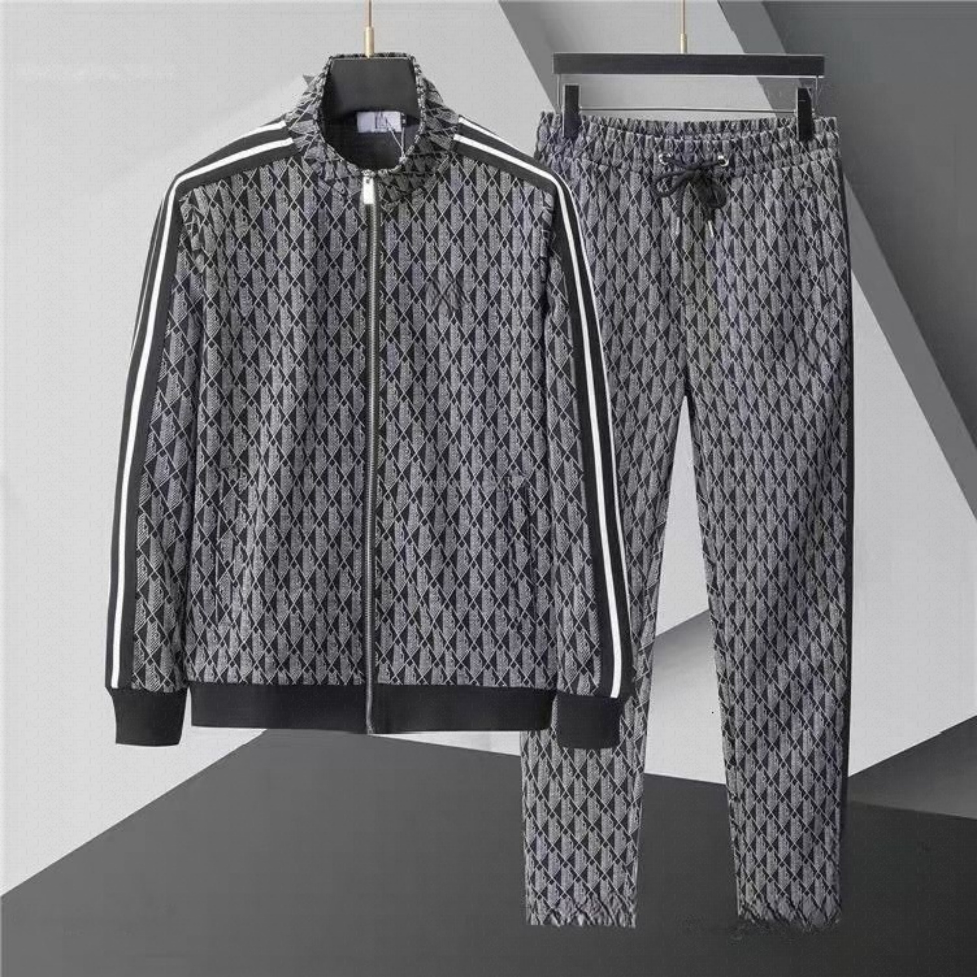 Premium Quality Crocodile European brand tracksuit LA men's multi-color fish print suit, mens designer clothes Tracksuit casual fashion for all