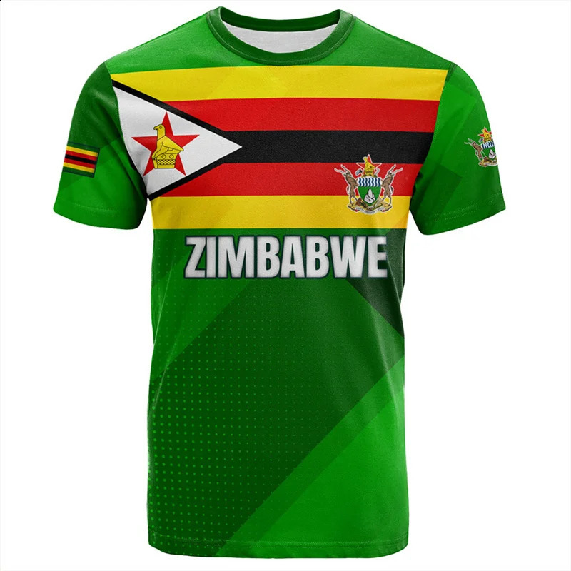 Harajuku 3D Zimbabwe Flag Print T Shirt For Men ren Sports Peace And Love T-shirts Unisex Fashion Tee Shirts Mens Clothing 260608