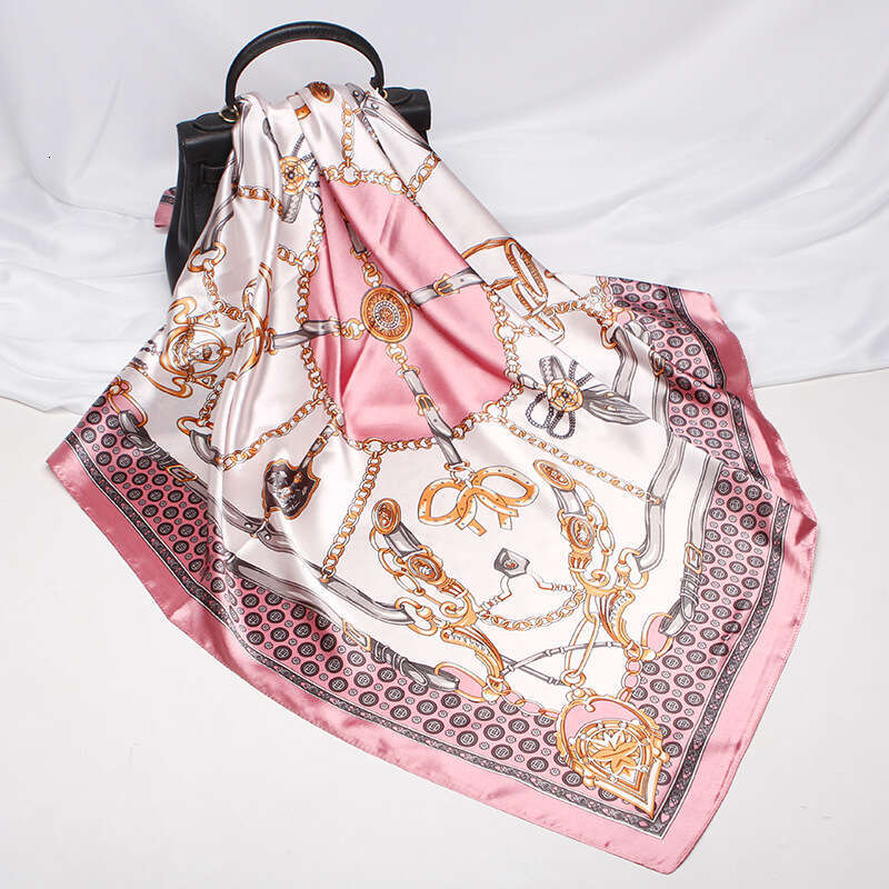 New Product: High-End Women's Scarf, Faux Silk Square 90Cm, Gift Wholesale, Printed Satin Neck Scarf Laotie Laotie