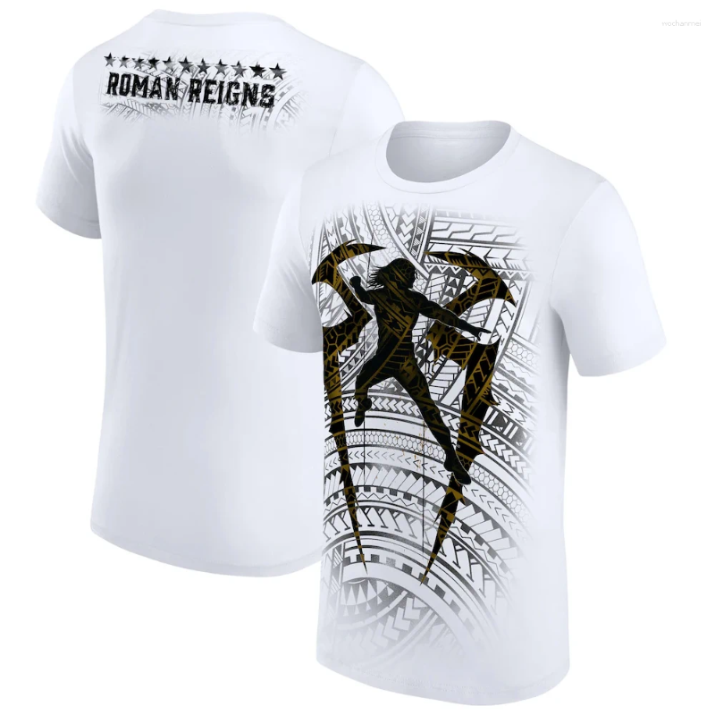 T Mens Shirts White Roman Reigns Tribal T-Shirt 3D Print Quick Drying Short Slve For Outdoor Sports Casual Wear 4XL L26725