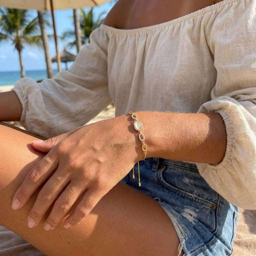 Elegant Spliced Oval Inlaid Rhinestone Resin Adjustable Bracelets For Women Men Minimalist Geometric Bangle Wedding Prom Jewelry