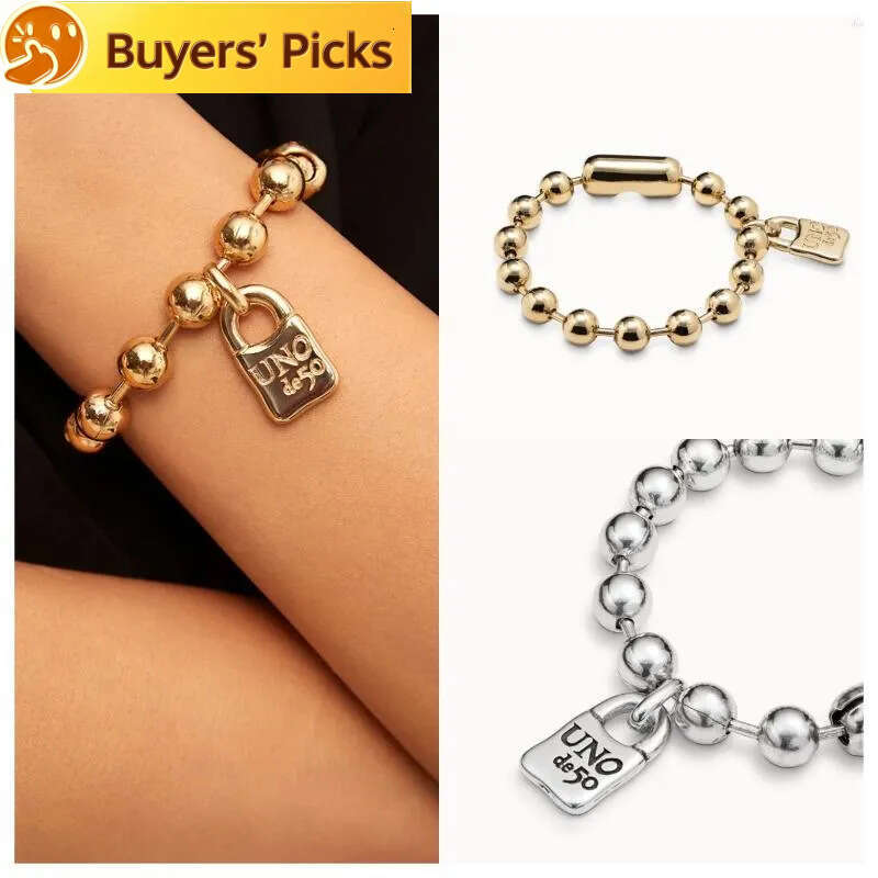 Ladies Bracelets GoldPlated Vintage Charm Bracelet with Beaded Chain and Padlock Spanish Inspired Party Jewelry