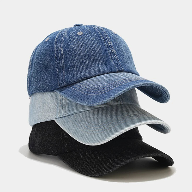 Vintage Washed Cotton Baseball Cap Men Women Denim Dad Trucker Hat Outdoor Adjustable Cap 260602