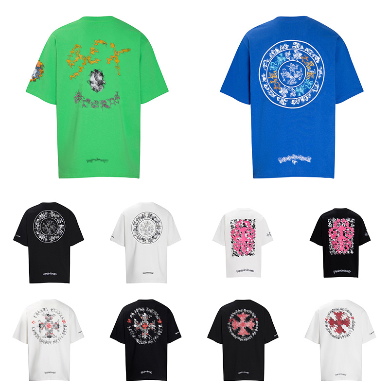 Designers Tshirt chomey T Shirts Chrome Tops Gradient fade Summer Mens Womens Luxury Printed Pattern T-shirt Cotton Clothing Polos Shirt Tees 2026 c