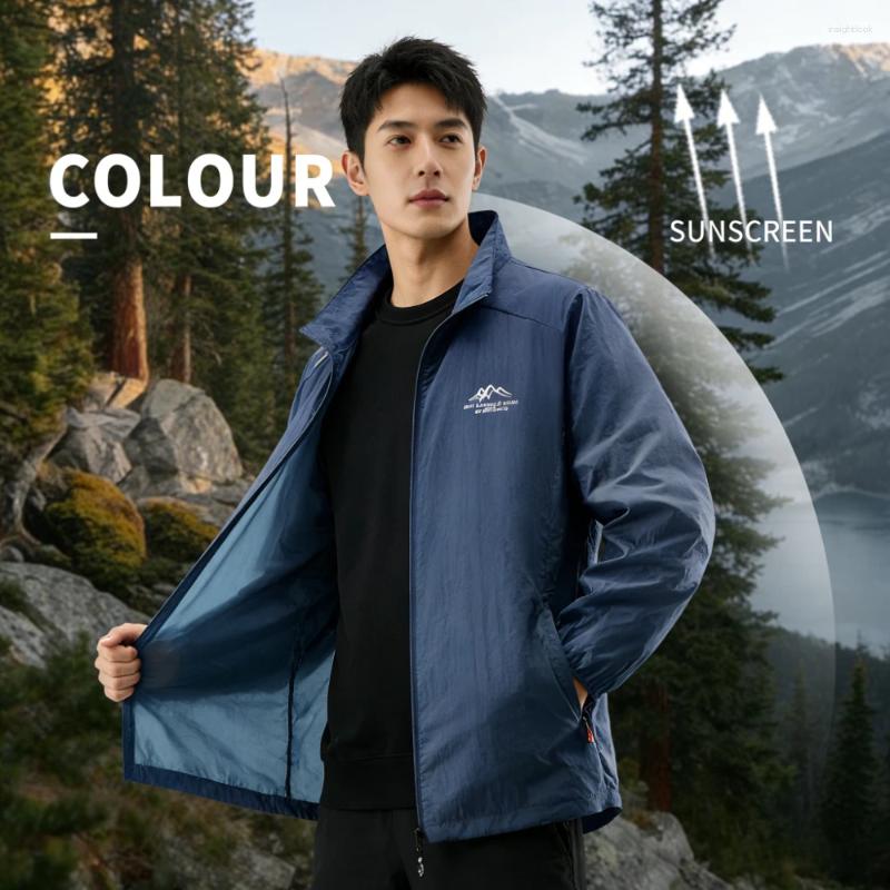 Men's Jackets UPF100 Men Summer Windbreaker Zip Pockets Uv Sun Protection Breathable Ultra-light Clothes Outdoor Skin Thin Coats Camp