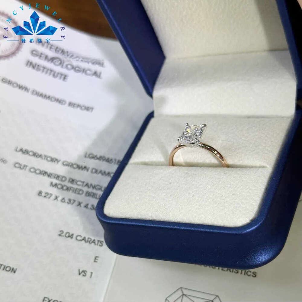 Fine jewelry 2CT 14K Solid Gold CVD diamond ring D E F VVS VS Lab Grown Diamond Ring IGI for Women Wedding