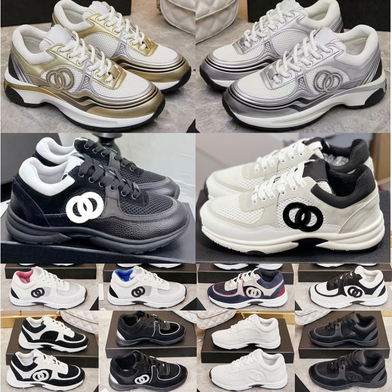 Designer shoes Cc Trainer Sneaker Golden Silver Horn King Black white pandasneaker Silver luxury classic Fashion casual schuhe womens platform runne