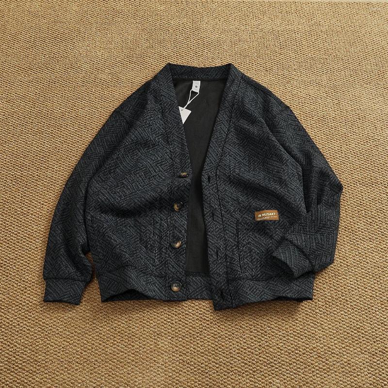 Men's Sweaters Collarless Cardigan Sweatshirt Heavyweight Thick Autumn And Winter Casual Sweater Jacket