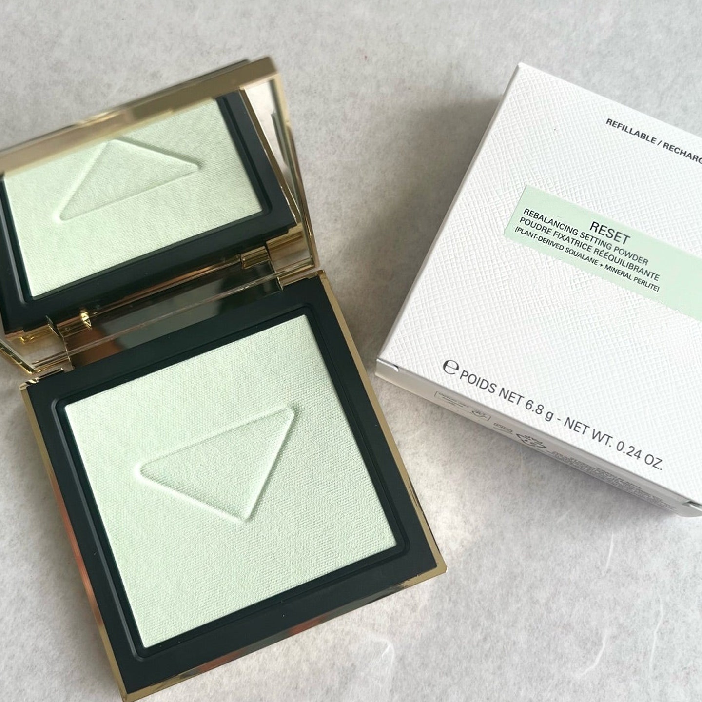 Setting Powder 6.8g Reset Rebalancing Face Powder Makeup Green Palette Brighten Oil-control Soft Matte Pressed Powders Luxury Brand Beauty Cosmet-image-472670229