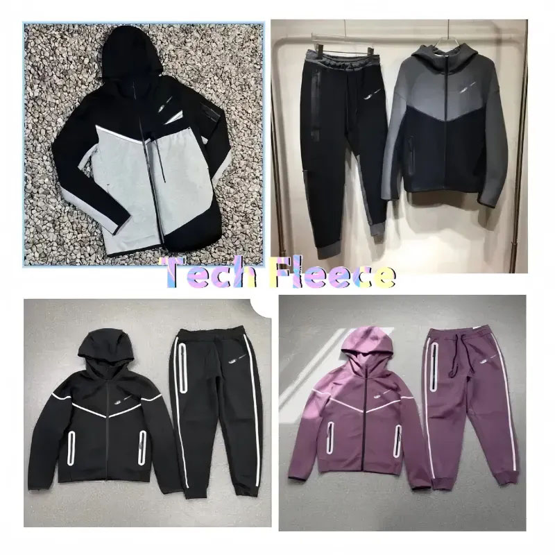 Tech Fleece Survêtement Tech Survêtement Sweats à capuche pur coton hommes t-shirt survêtement designer Jogger costumes fermeture éclair épais sp