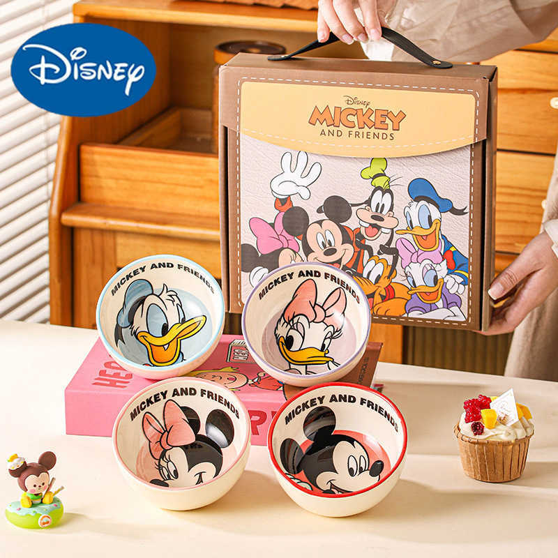 Disney underglaze colored tableware for home use high aesthetic value May Day gift Mickey and Minnie rice bowl gift set L2606089I6K