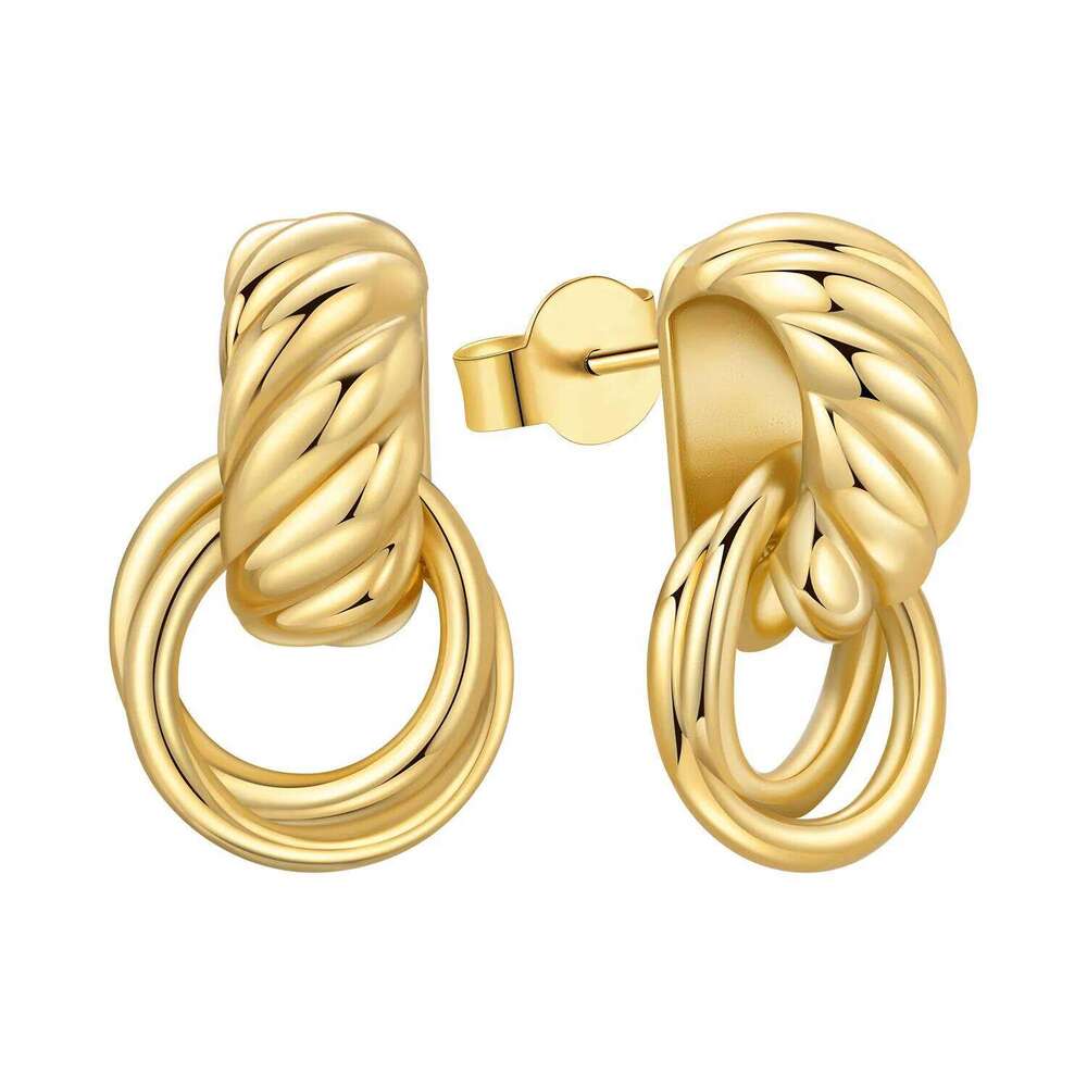 Orstarry S925 Sterling Earrings Temperament Versatile Earring 18K Gold-plated For Women Birthday Gift Silver Jewelry
