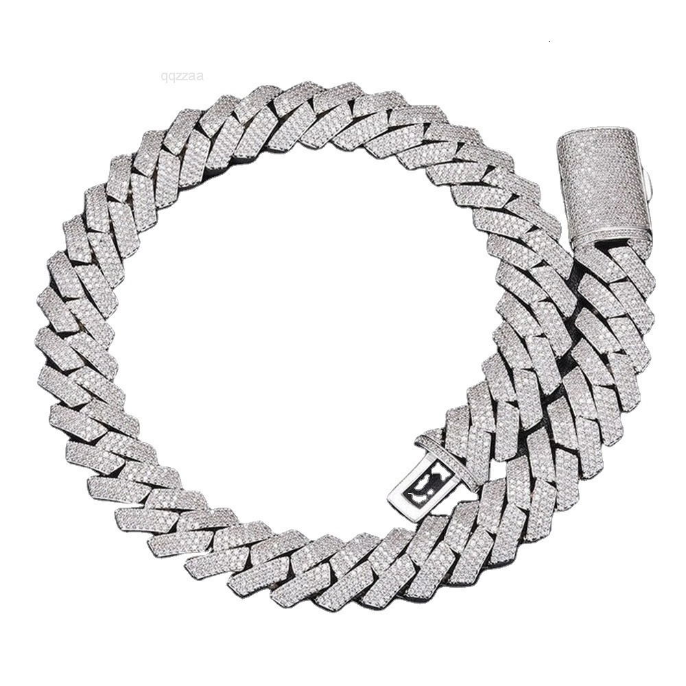 Customized Hip-Hop Style Cuban Chain Jewelry Diamond Sterling Silver 925 Moissanite VVS D Color Diamond Cadena Cubana Chain