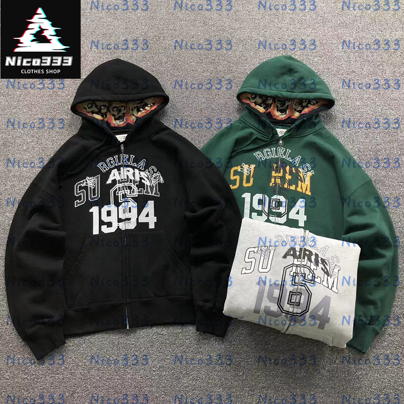 MM6 Sup Skull doublure design poitrine lettre impression manches broderie exclusive fermeture éclair cent rue hommes et femmes sweat à capuche dé