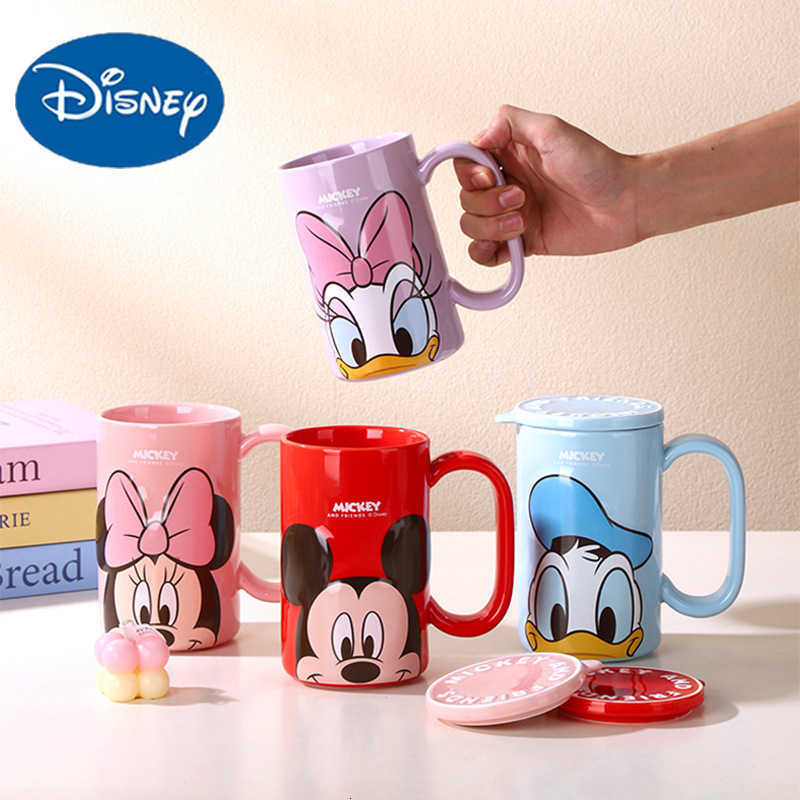 Disney Mickey Minnie and Donald Duck ceramic mugs for home and office use couples water cups high-value breakfast cups L260608RSAM
